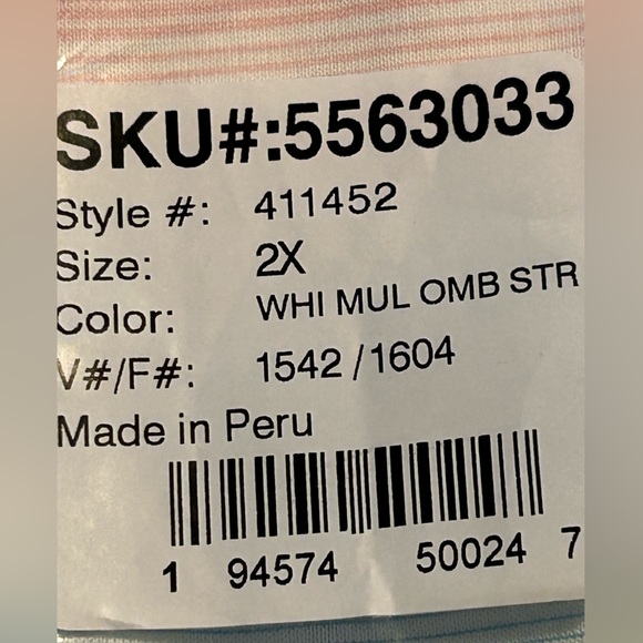 Lands End TWO NEW multi striped tops 2 x - Picture 7 of 8